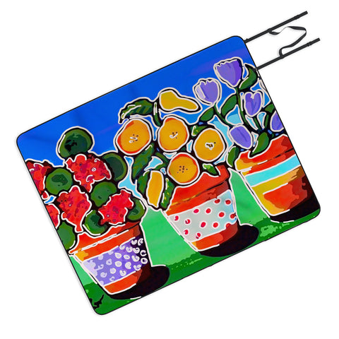 Renie Britenbucher Flower Pot Trio Picnic Blanket