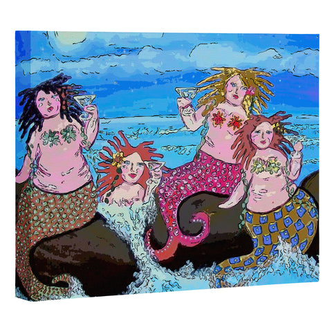 Renie Britenbucher Four Martini Mermaids Art Canvas
