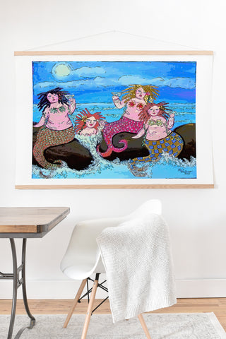 Renie Britenbucher Four Martini Mermaids Art Print And Hanger