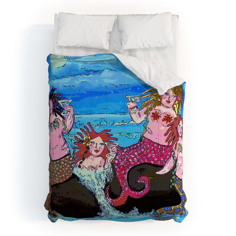 Renie Britenbucher Four Martini Mermaids Comforter