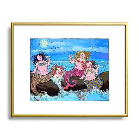 Renie Britenbucher Four Martini Mermaids Metal Framed Art Print