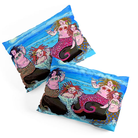 Renie Britenbucher Four Martini Mermaids Pillow Shams