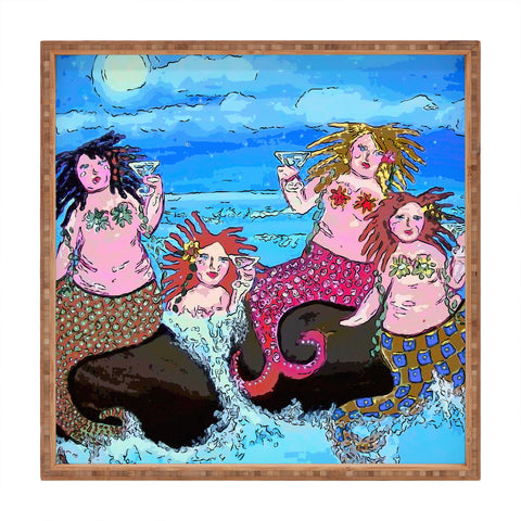 Renie Britenbucher Four Martini Mermaids Square Tray