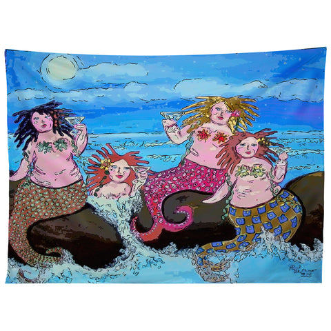 Renie Britenbucher Four Martini Mermaids Tapestry