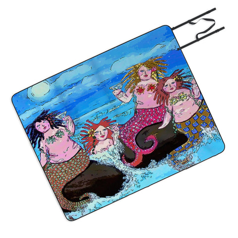Renie Britenbucher Four Martini Mermaids Picnic Blanket