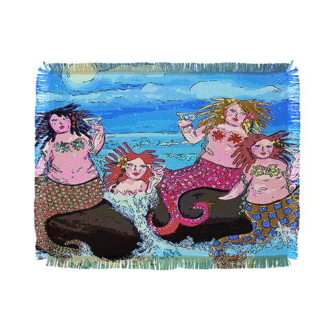 Renie Britenbucher Four Martini Mermaids Throw Blanket