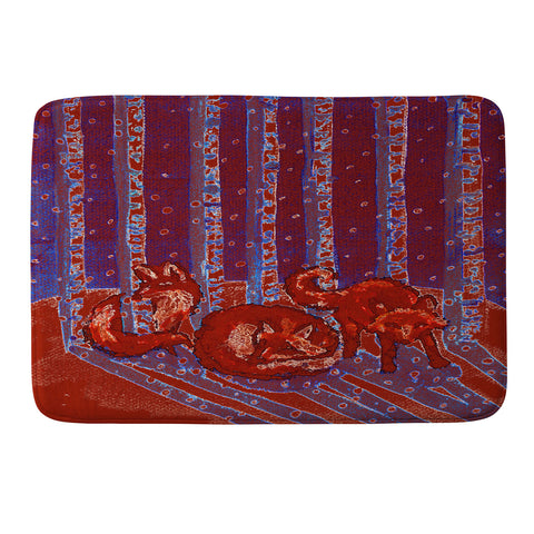 Renie Britenbucher Fox In Birch Batik Memory Foam Bath Mat