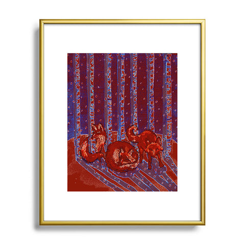 Renie Britenbucher Fox In Birch Batik Metal Framed Art Print