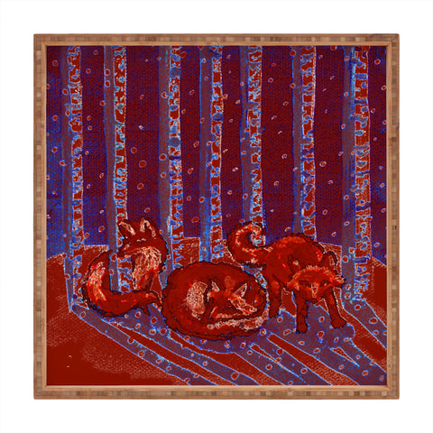 Renie Britenbucher Fox In Birch Batik Square Tray