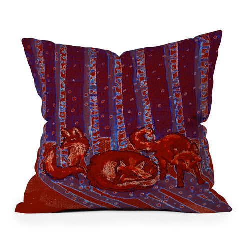 Renie Britenbucher Fox In Birch Batik Throw Pillow