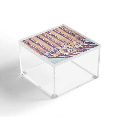 Renie Britenbucher Fox In Birch Trees Batik Melon Acrylic Box