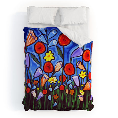 Renie Britenbucher Fun Funky Flowers Duvet Cover