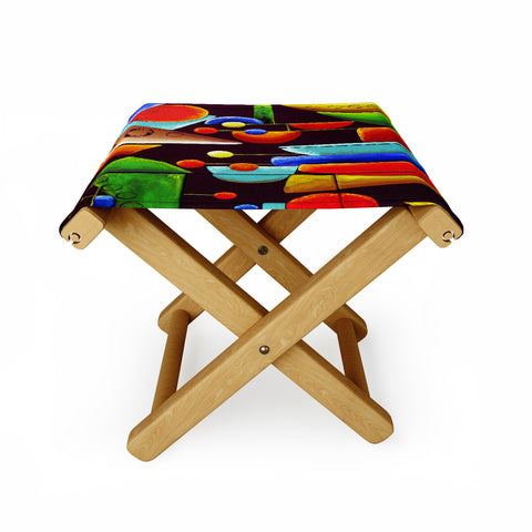 Renie Britenbucher Funky Abstract Folding Stool
