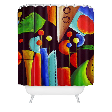 Renie Britenbucher Funky Abstract Shower Curtain