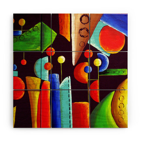 Renie Britenbucher Funky Abstract Wood Wall Mural