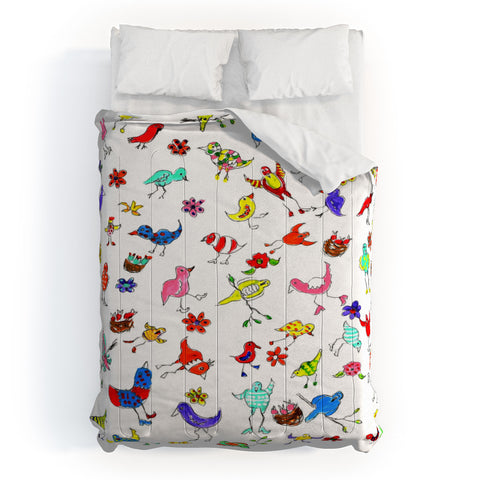 Renie Britenbucher Funky Birds Comforter