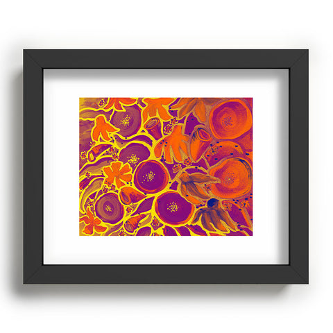 Renie Britenbucher Funky Floral In Orange Recessed Framing Rectangle