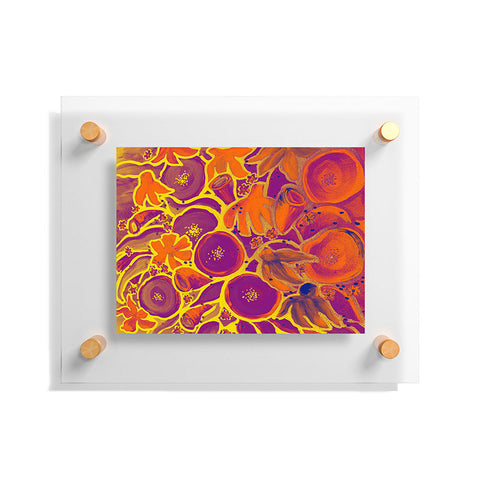 Renie Britenbucher Funky Floral In Orange Floating Acrylic Print
