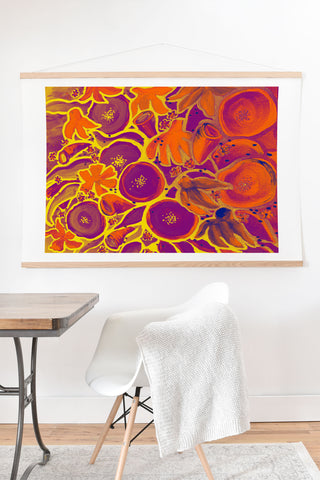 Renie Britenbucher Funky Floral In Orange Art Print And Hanger