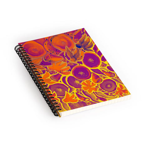 Renie Britenbucher Funky Floral In Orange Spiral Notebook