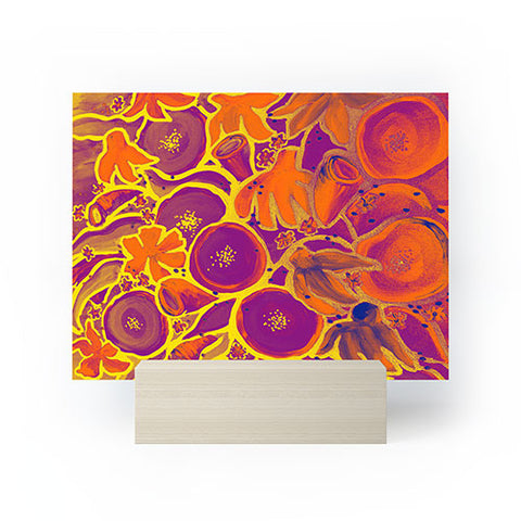 Renie Britenbucher Funky Floral In Orange Mini Art Print
