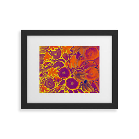 Renie Britenbucher Funky Floral In Orange Framed Art Print