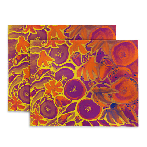 Renie Britenbucher Funky Floral In Orange Placemat