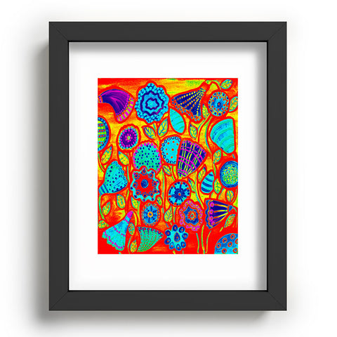 Renie Britenbucher Funky Flowers Bright Recessed Framing Rectangle