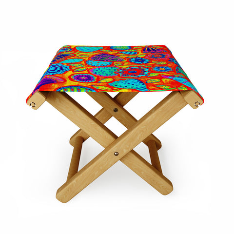 Renie Britenbucher Funky Flowers Bright Folding Stool