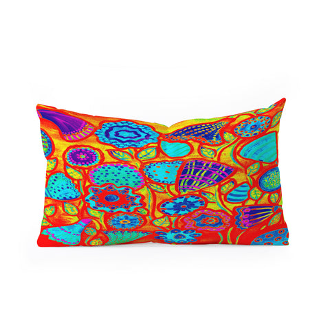 Renie Britenbucher Funky Flowers Bright Oblong Throw Pillow