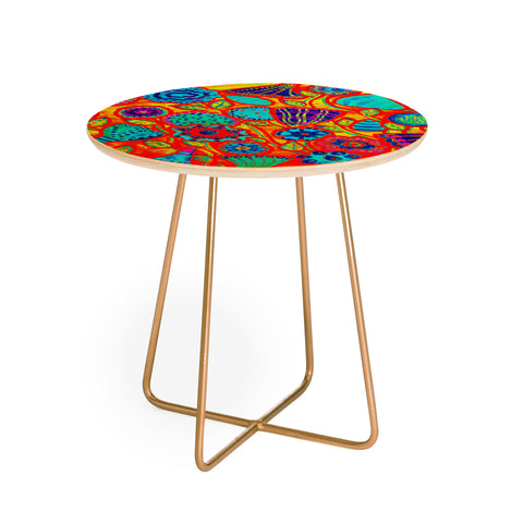 Renie Britenbucher Funky Flowers Bright Round Side Table