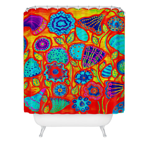 Renie Britenbucher Funky Flowers Bright Shower Curtain