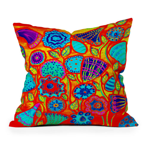 Renie Britenbucher Funky Flowers Bright Throw Pillow
