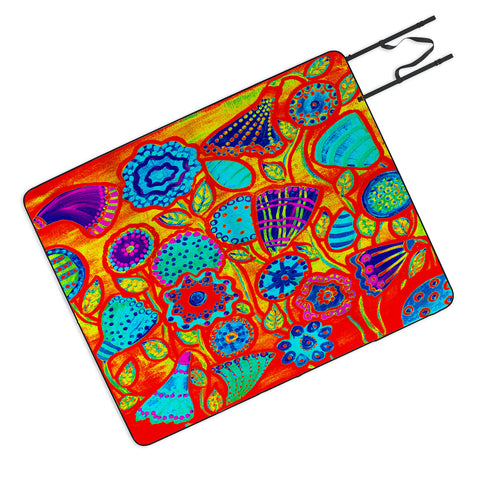 Renie Britenbucher Funky Flowers Bright Picnic Blanket