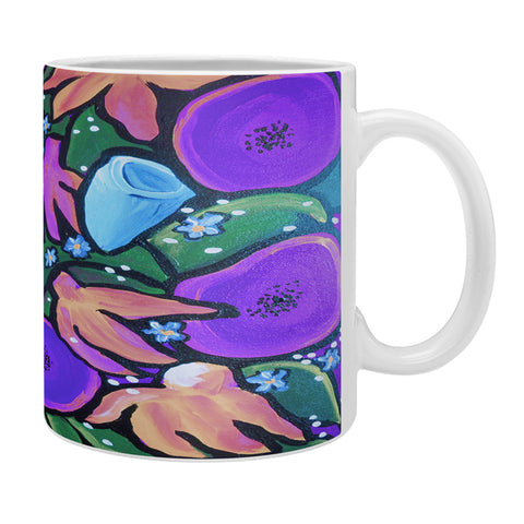 Renie Britenbucher Funky Flowers in Purple and Blue Coffee Mug