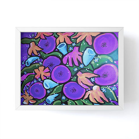 Renie Britenbucher Funky Flowers in Purple and Blue Framed Mini Art Print