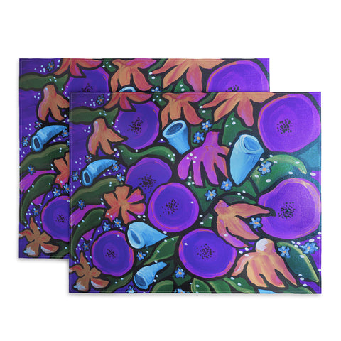 Renie Britenbucher Funky Flowers in Purple and Blue Placemat