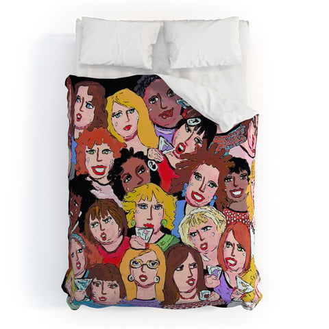 Renie Britenbucher Girls Night Out Happy Hour Duvet Cover
