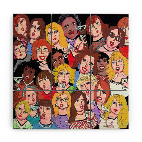 Renie Britenbucher Girls Night Out Happy Hour Wood Wall Mural