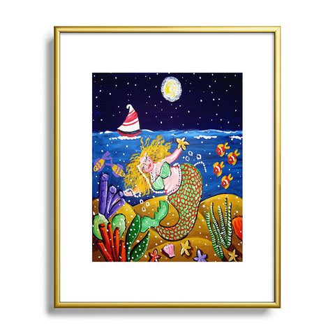 Renie Britenbucher Green Mermaid Metal Framed Art Print