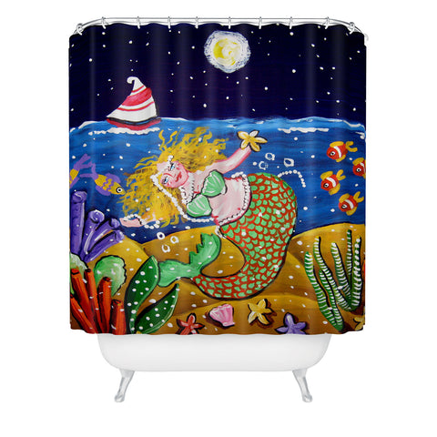 Renie Britenbucher Green Mermaid Shower Curtain