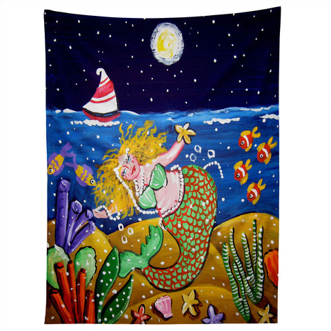 Renie Britenbucher Green Mermaid Tapestry