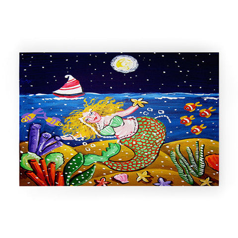 Renie Britenbucher Green Mermaid Welcome Mat