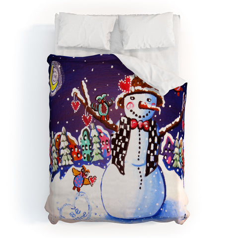 Renie Britenbucher Happy Snowman Duvet Cover