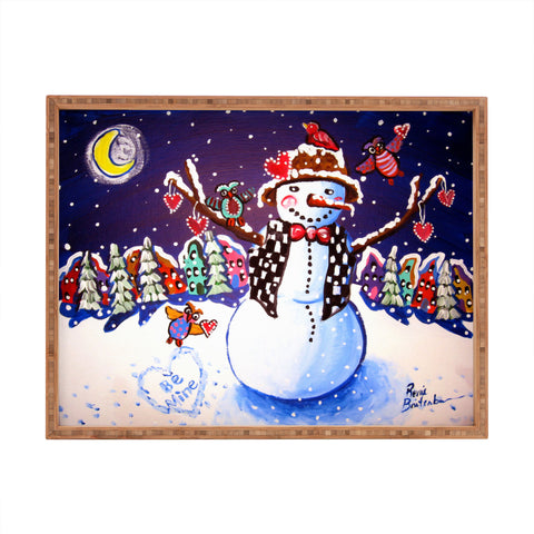 Renie Britenbucher Happy Snowman Rectangular Tray