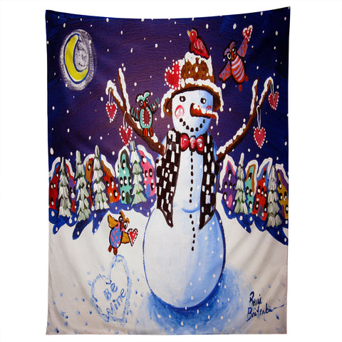 Renie Britenbucher Happy Snowman Tapestry