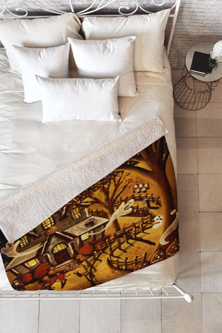 Renie Britenbucher Haunted House Fleece Throw Blanket