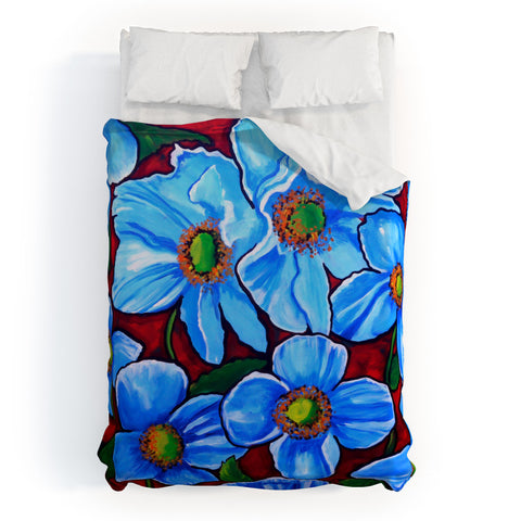 Renie Britenbucher Himalayan Blue Poppies Duvet Cover