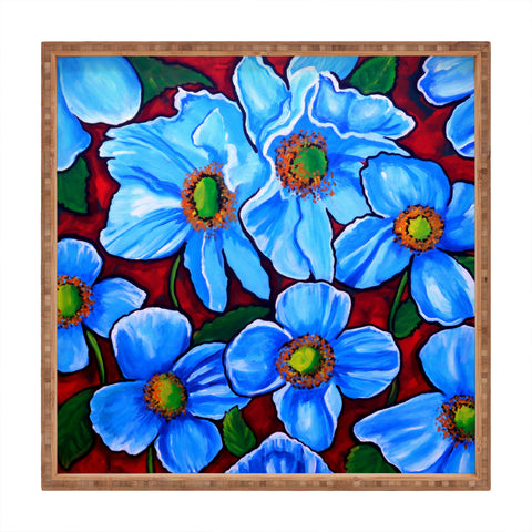 Renie Britenbucher Himalayan Blue Poppies Square Tray