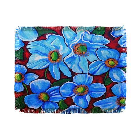 Renie Britenbucher Himalayan Blue Poppies Throw Blanket